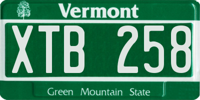VT license plate XTB258