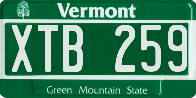 VT license plate XTB259