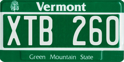 VT license plate XTB260