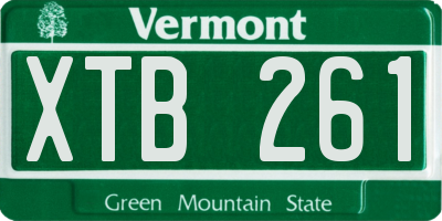 VT license plate XTB261