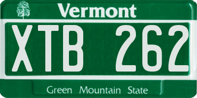VT license plate XTB262