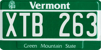 VT license plate XTB263