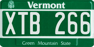 VT license plate XTB266