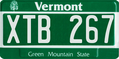 VT license plate XTB267