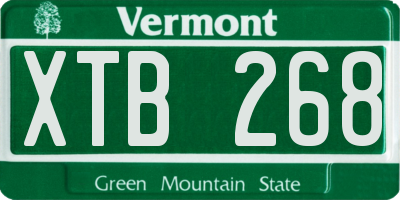 VT license plate XTB268