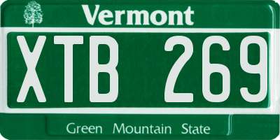VT license plate XTB269