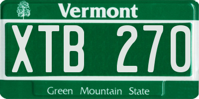 VT license plate XTB270