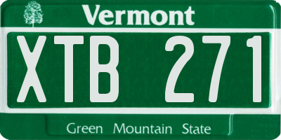 VT license plate XTB271