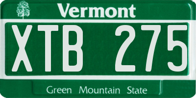 VT license plate XTB275