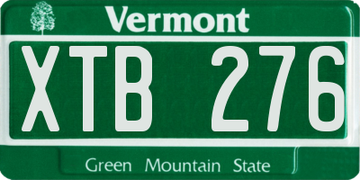 VT license plate XTB276