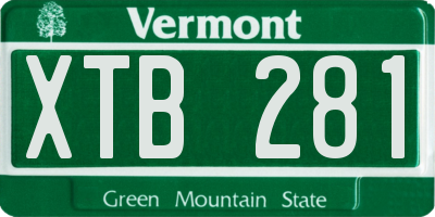 VT license plate XTB281