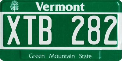 VT license plate XTB282
