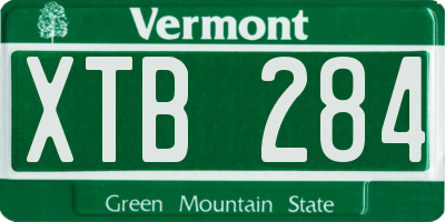 VT license plate XTB284