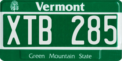 VT license plate XTB285