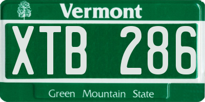 VT license plate XTB286