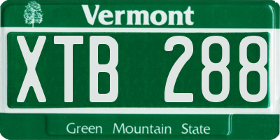 VT license plate XTB288