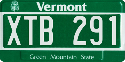 VT license plate XTB291
