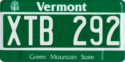VT license plate XTB292