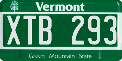 VT license plate XTB293