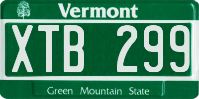 VT license plate XTB299