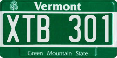 VT license plate XTB301