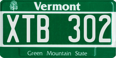 VT license plate XTB302
