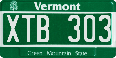 VT license plate XTB303