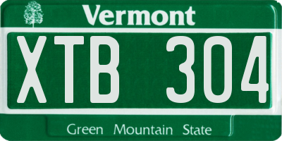 VT license plate XTB304