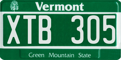 VT license plate XTB305