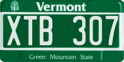 VT license plate XTB307