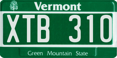 VT license plate XTB310