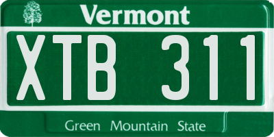 VT license plate XTB311