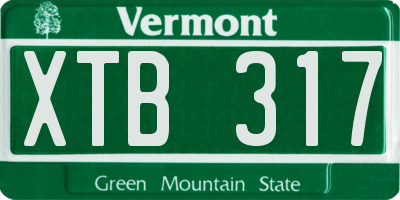VT license plate XTB317