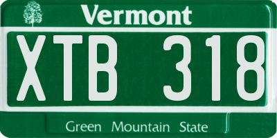 VT license plate XTB318