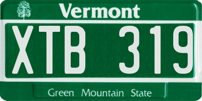 VT license plate XTB319
