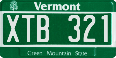 VT license plate XTB321