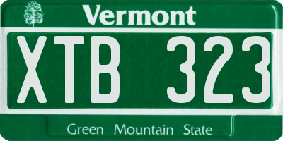 VT license plate XTB323