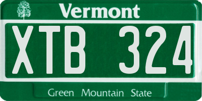 VT license plate XTB324
