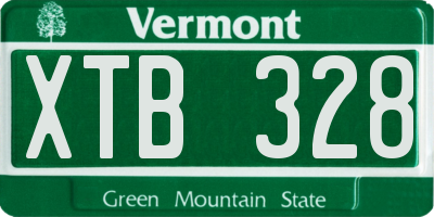VT license plate XTB328