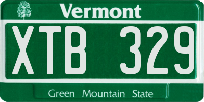 VT license plate XTB329
