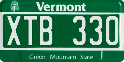 VT license plate XTB330