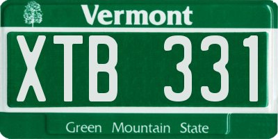 VT license plate XTB331