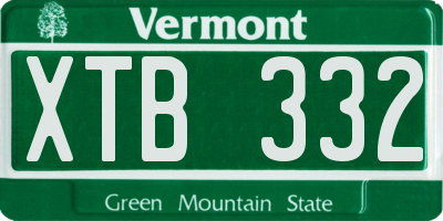 VT license plate XTB332