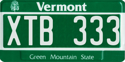 VT license plate XTB333