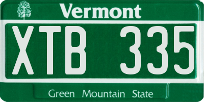 VT license plate XTB335
