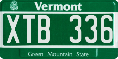 VT license plate XTB336