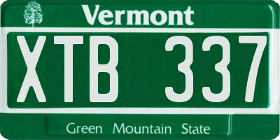 VT license plate XTB337