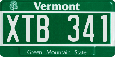 VT license plate XTB341