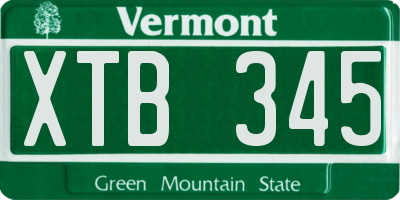 VT license plate XTB345