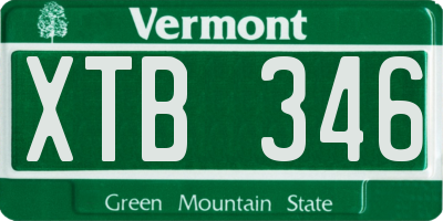 VT license plate XTB346